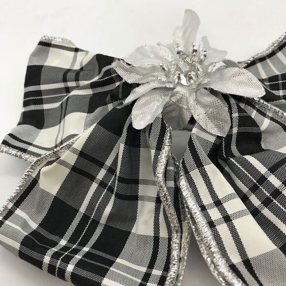 Bow Hair Barrette Watch Plaid Black White Hair Accessory main image 12